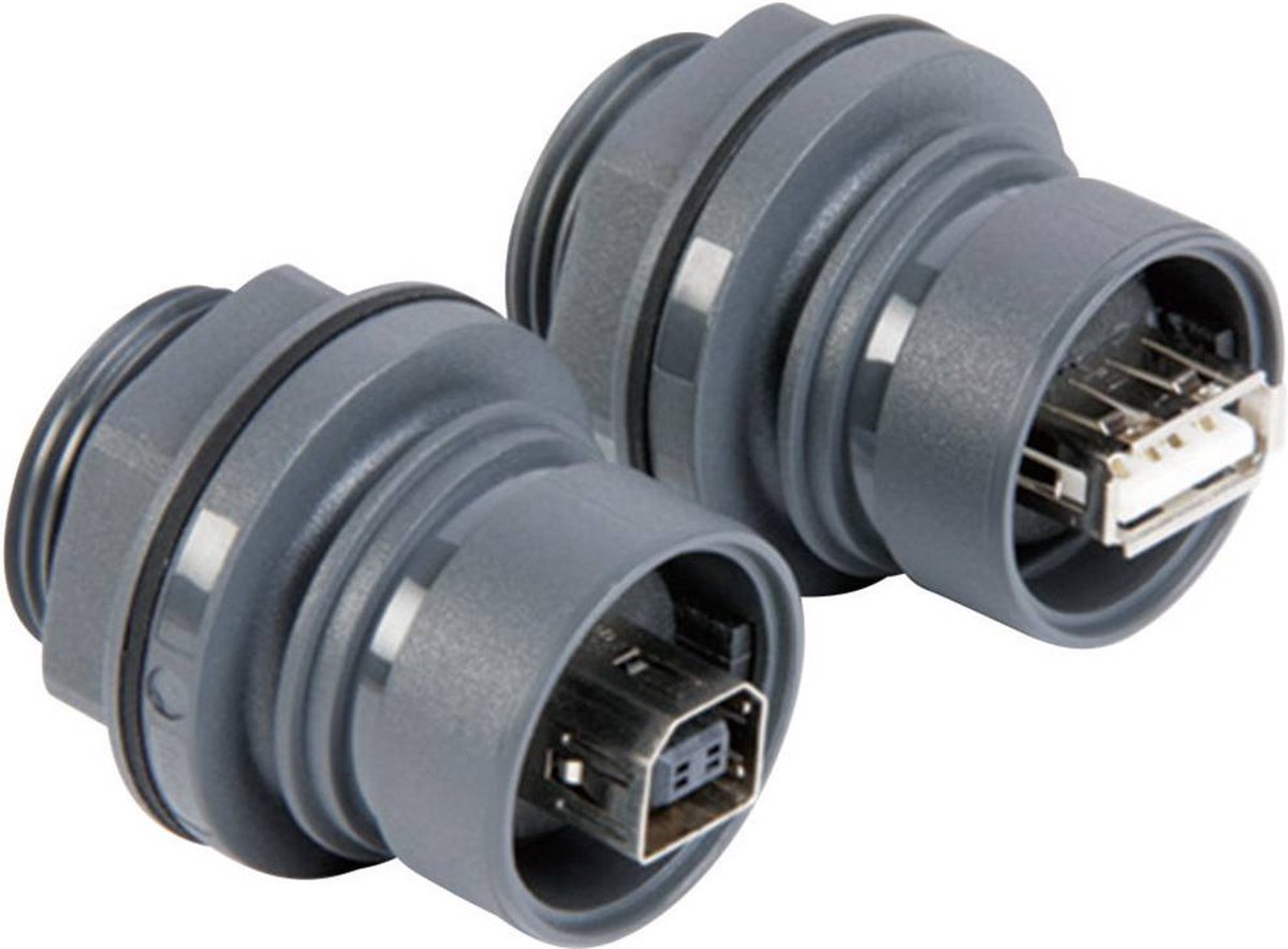 USB-stik Stik, indbygning PXP6042/B Forside type B, bagside type A. PXP6042/B Bulgin Indhold: 1 stk
