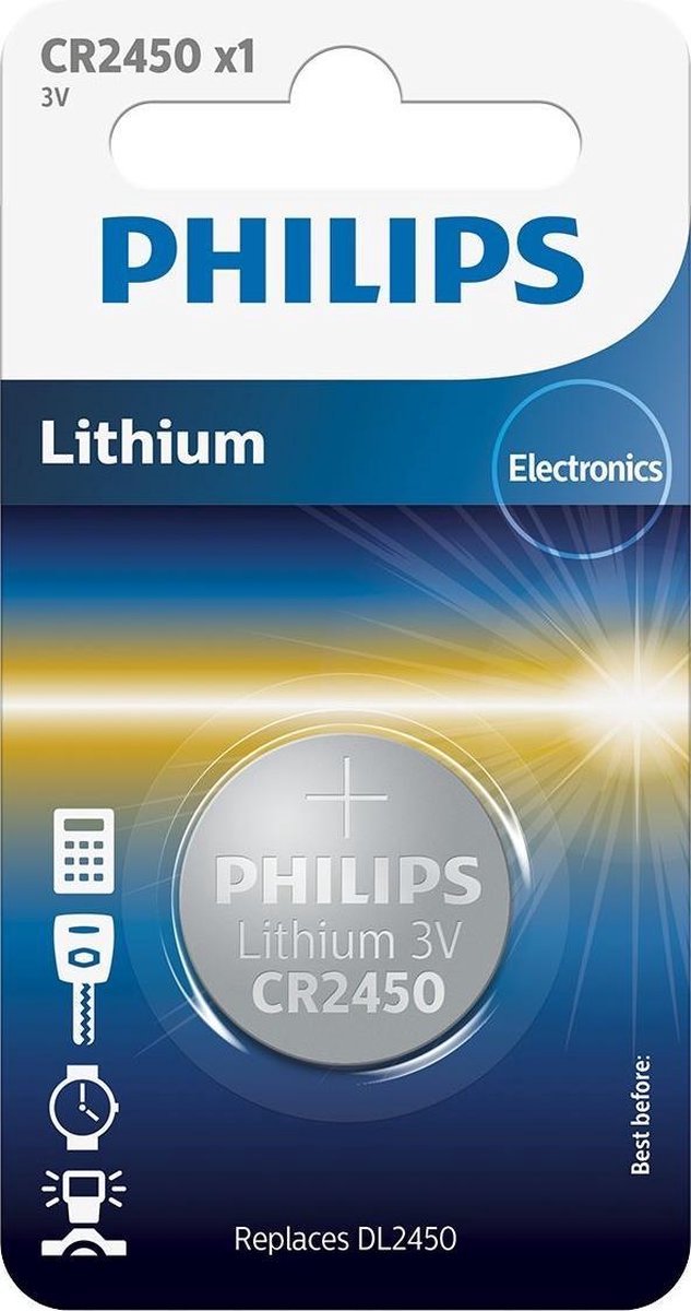 Philips Knapcellebatteri CR 2450 3 V 1 stk Lithium Minicells