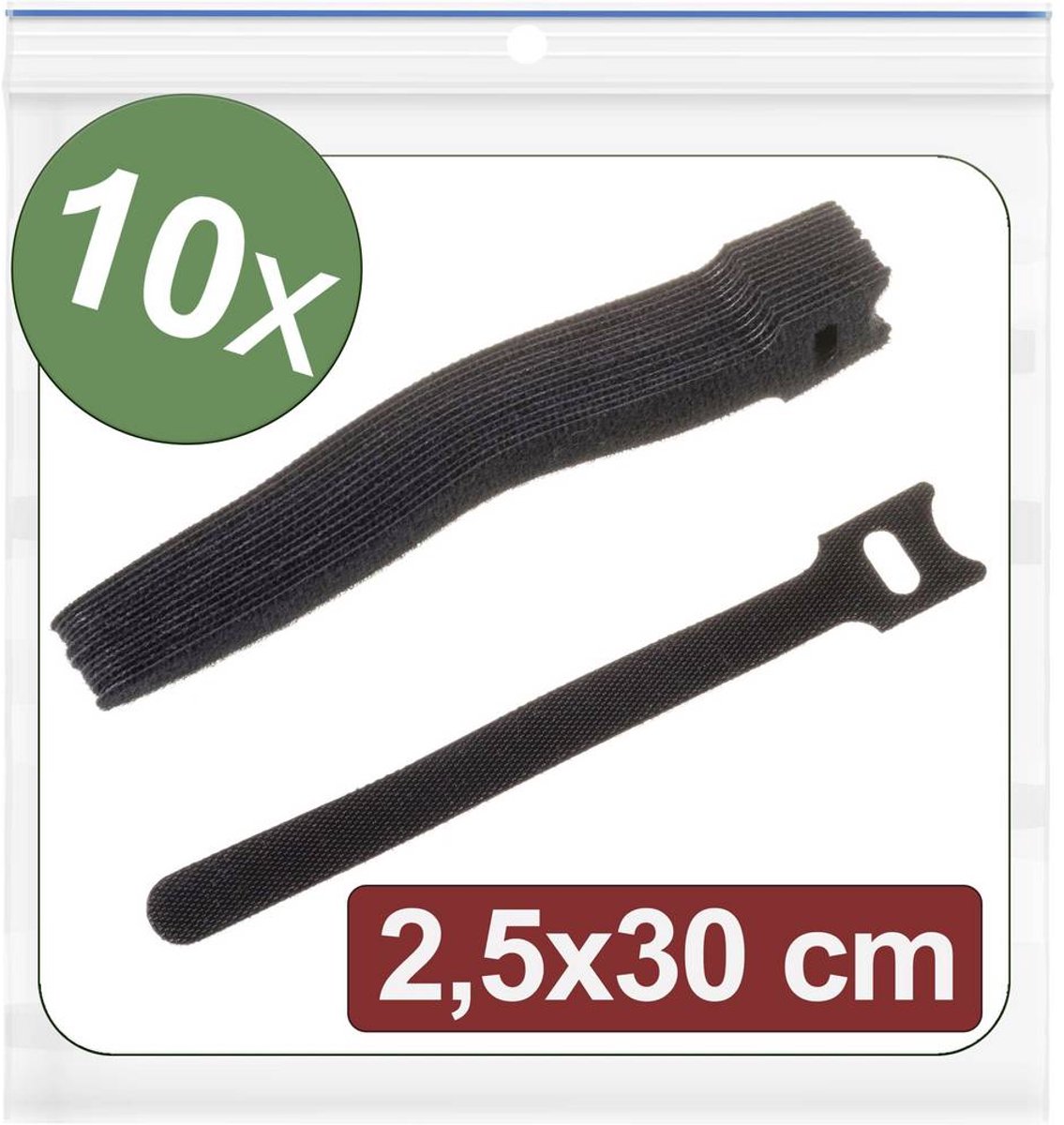 Quadrios 24CA317 Burrebåndkabelbinder til samling Burrebånd statisk loop del (L x B) 300 mm x 25 mm Sort 10 stk
