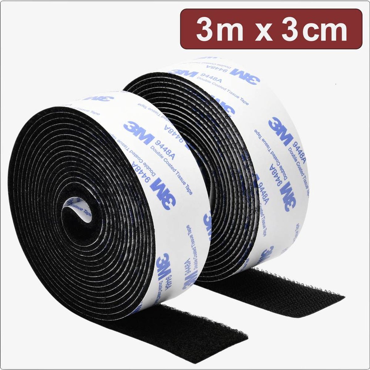 Quadrios 24CA321 Burrebånd til fastlimning Burrebånd statisk loop del (L x B) 3 m x 3 cm Sort 3 m