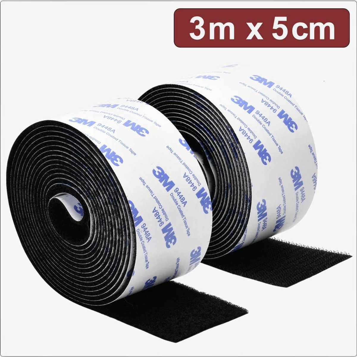 Quadrios 24CA322 Burrebånd til fastlimning Burrebånd statisk loop del (L x B) 3 m x 5 cm Sort 3 m