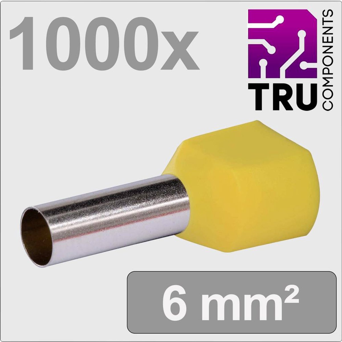 TRU COMPONENTS TC-13377248 Tvillingekabelsko 6 mm² Delvist isoleret Gul 1000 stk