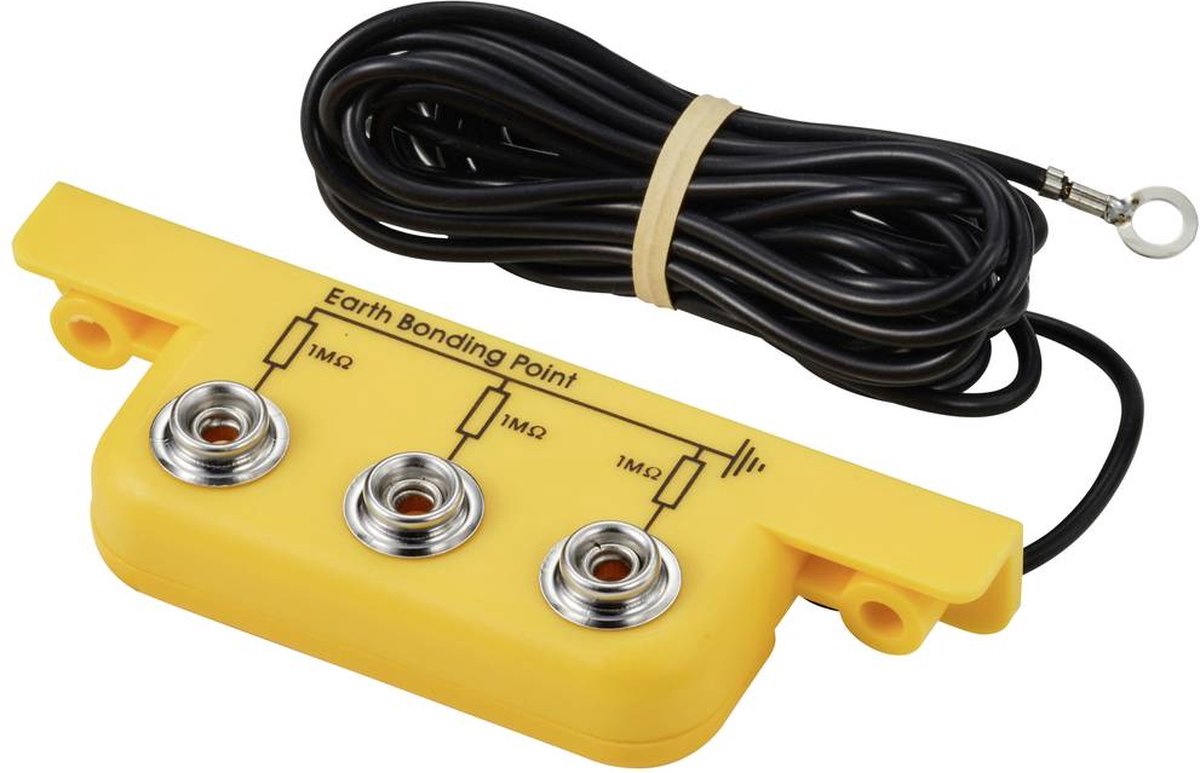 TRU COMPONENTS TC-12277208 Jordstik 3x 10 mm trykknap-tilslutning, vinklet form med kabel 1 stk