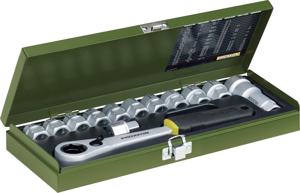 Proxxon Industrial Topnøglesæt Metrisk 1/2 (12,5 mm) 14 dele 23604