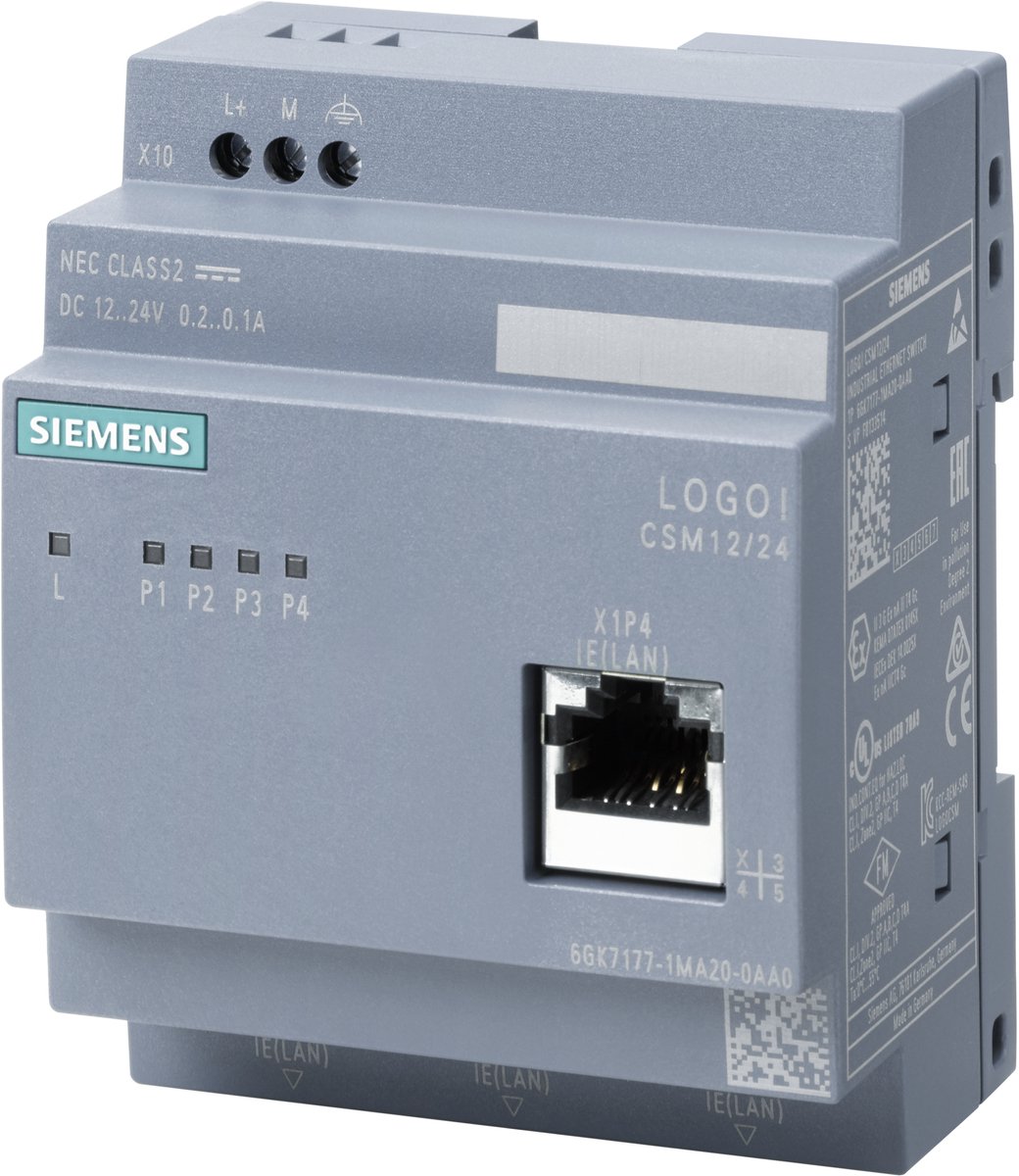 Siemens 6GK71771MA200AA0 LOGO! CSM 12/24 Industrial Ethernet Switch 100 MBit/s