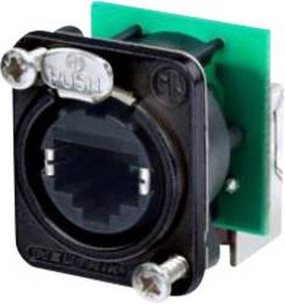 Neutrik NE8FDP-R-B RJ45 data stik etherCON D-serien NE8FDP-R-B Tilslutning, vinklet Poler: 8P8C Pol-tal (RJ) 8P8C Sort 1 stk
