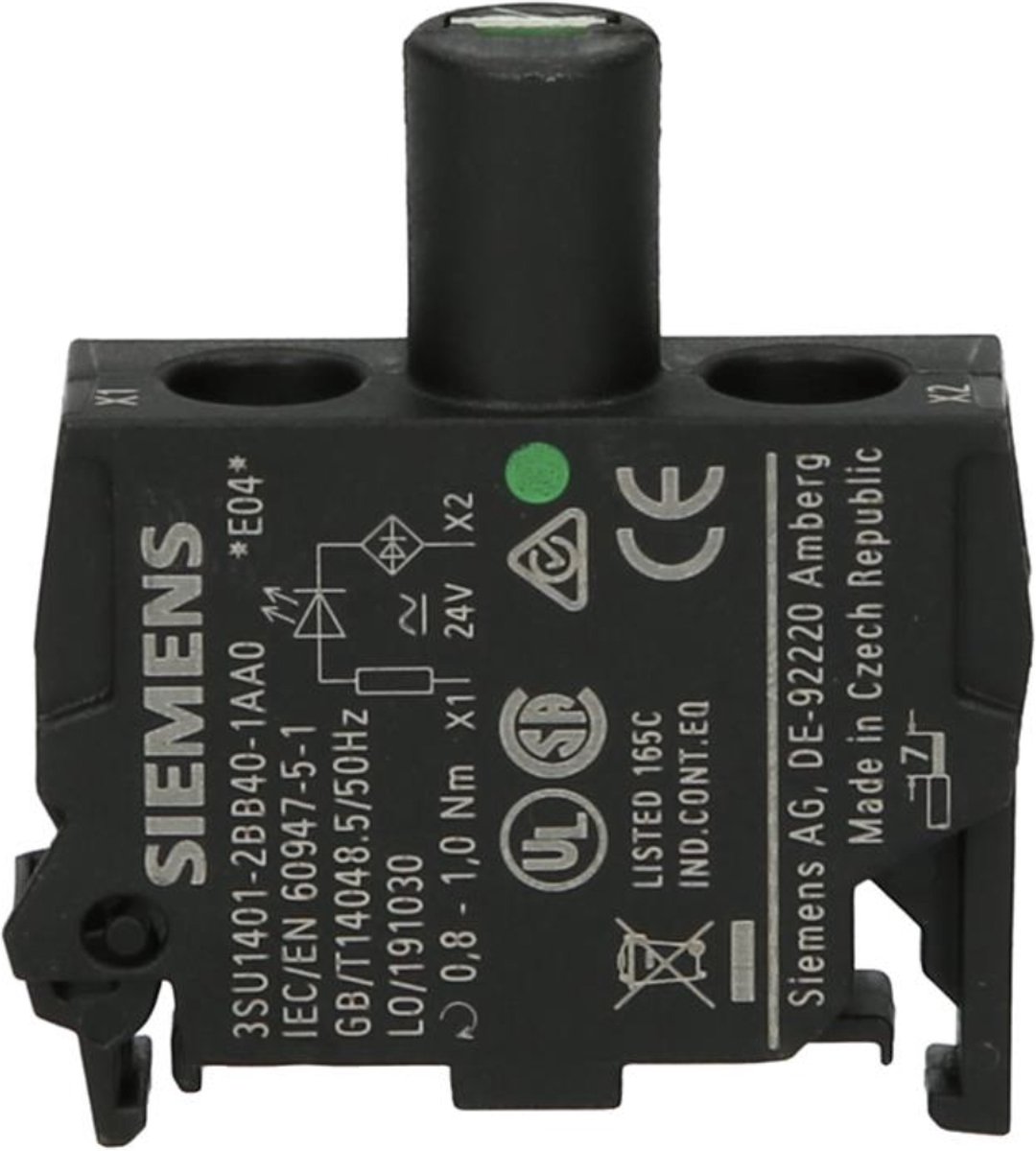 Siemens 3SU1401-2BB40-1AA0 LED-modul Til fastgørelse i jorden Grøn 24 V DC/AC 5 stk
