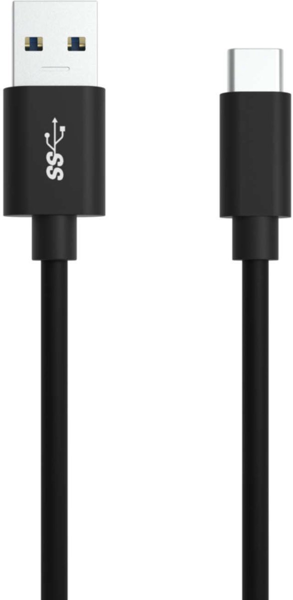 Ansmann USB-kabel USB 3.2 Gen1 USB-A-hanstik, USB-C® stik 2.00 m Sort Aluminiumsstik, TPE-kappe, Dobbeltsidet stik 1700-0081