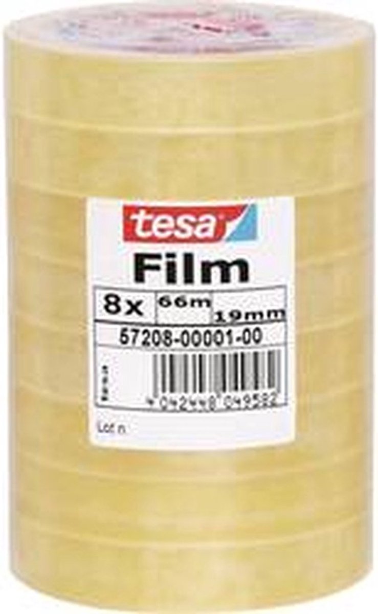 tesa 57208-00001-01 Tape Standard Transparent (L x B) 66 m x 19 mm 8 stk