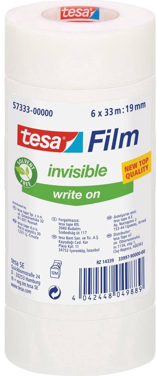 tesa 57333-00000-03 Tape Invisible Mat (L x B) 33 m x 19 mm 6 stk
