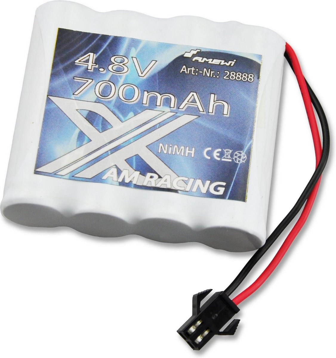 Amewi Modelbyggeri-batteripakke (NiMH) 4.8 V 700 mAh Celletal: 4 Stick Micro-Car-tilslutning