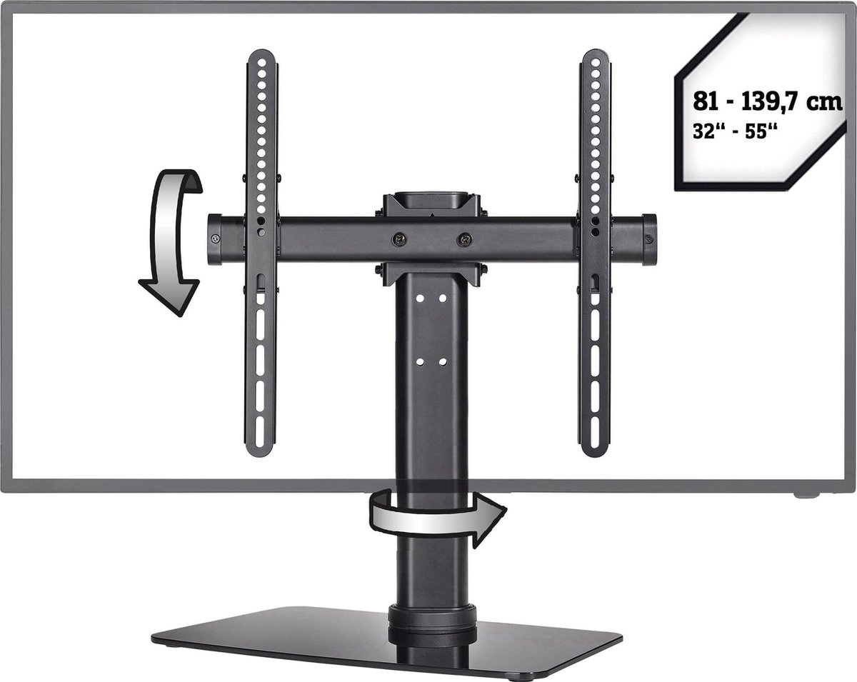 SpeaKa Professional SP-TT-05 TV-fod 81,3 cm (32) - 139,7 cm (55) Vippebar, Bevægelig, Højdeindstilling