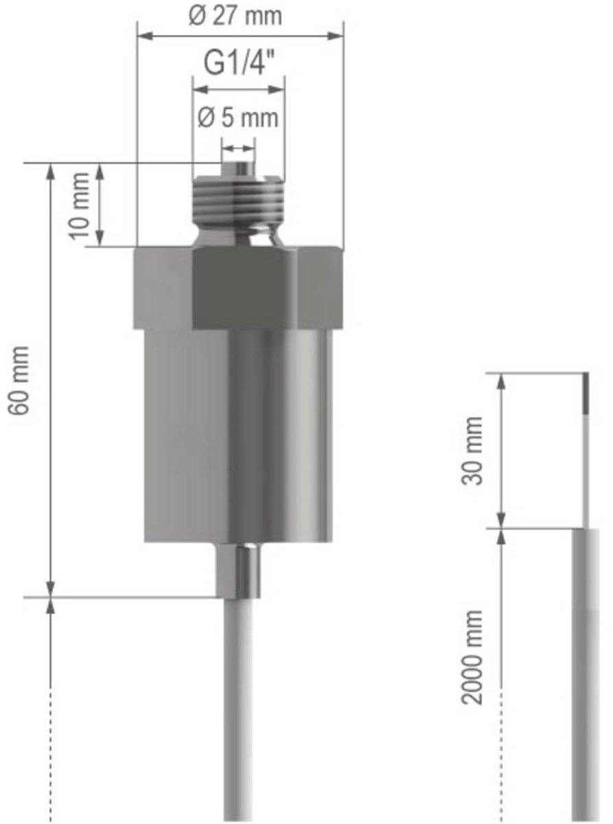 B + B Thermo-Technik Tryktransmitter 1 stk 0550 1192-007 0 bar til 10 bar Kabel (Ø x L) 27 mm x 53 mm
