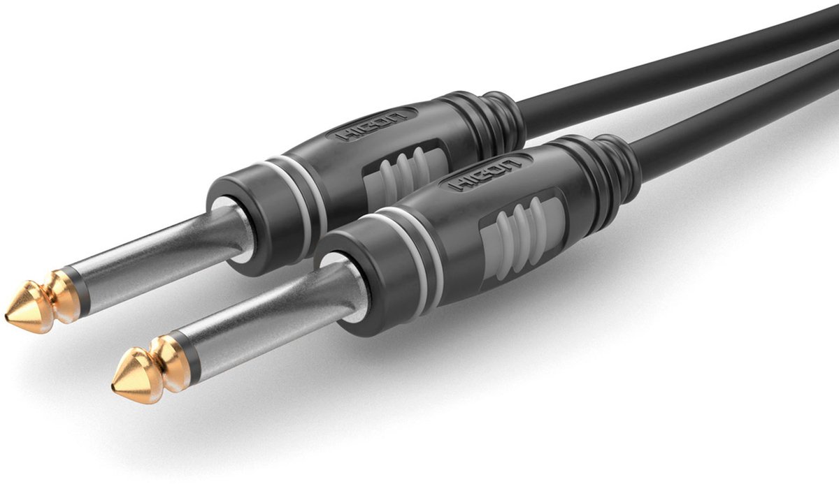 Sommer Cable HBA-6M-0090 Jack Audio Tilslutningskabel [1x Jackstik 6.3 mm (mono) - 1x Jackstik 6.3 mm (mono)] 0.90 m Sort