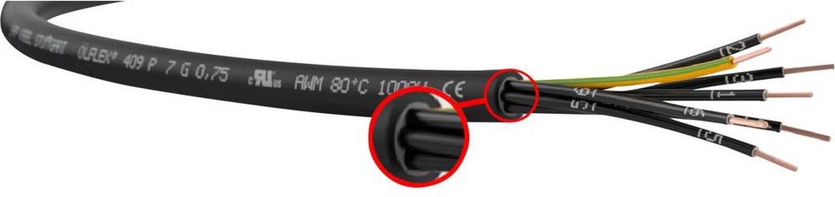 LAPP ÖLFLEX® 409 P Styreledning 7 G 1 mm² Sort 1311207 Metervare
