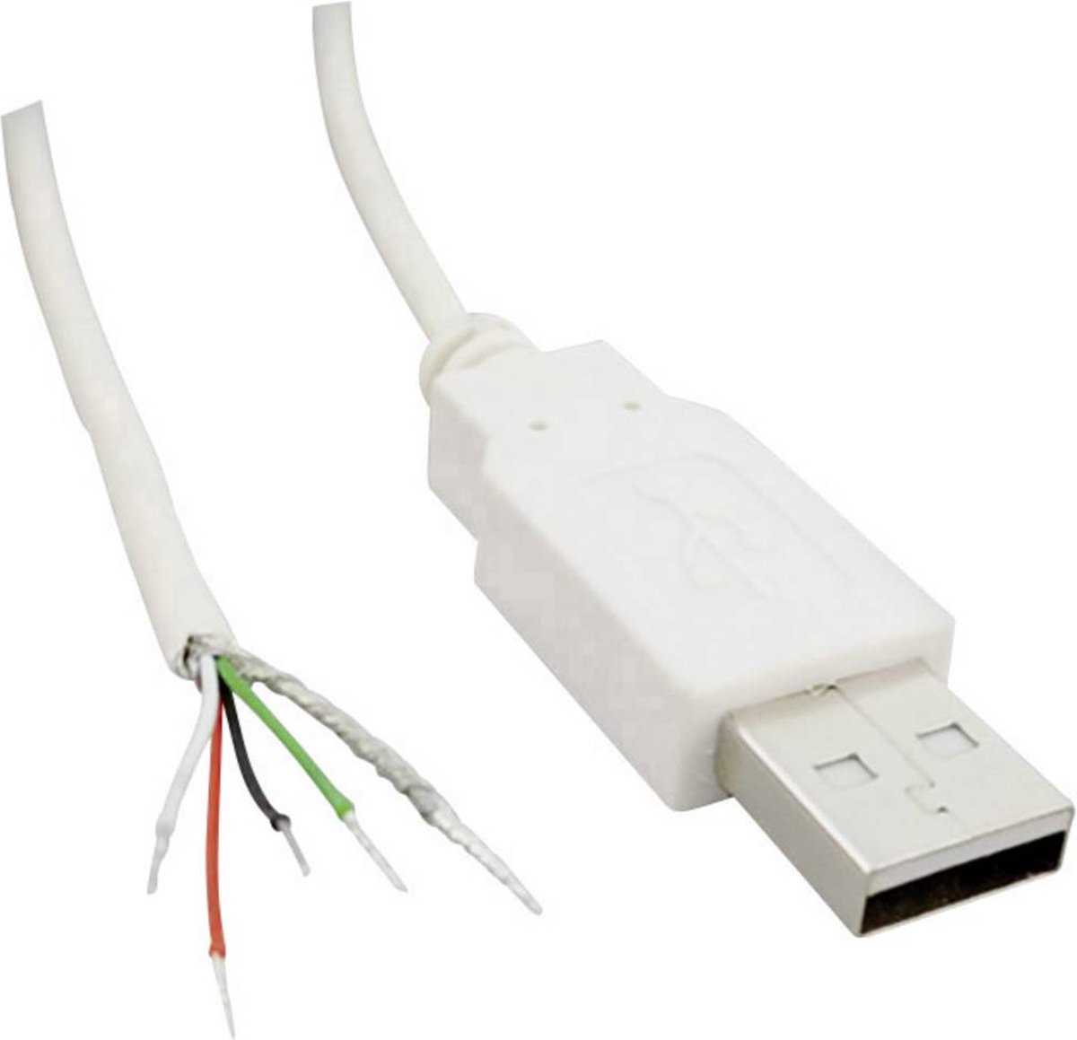 USB En mandlig 2,0 med åben kabelende Stik, lige USB A stik 2.0 10080110 BKL Electronic Indhold: 1 stk