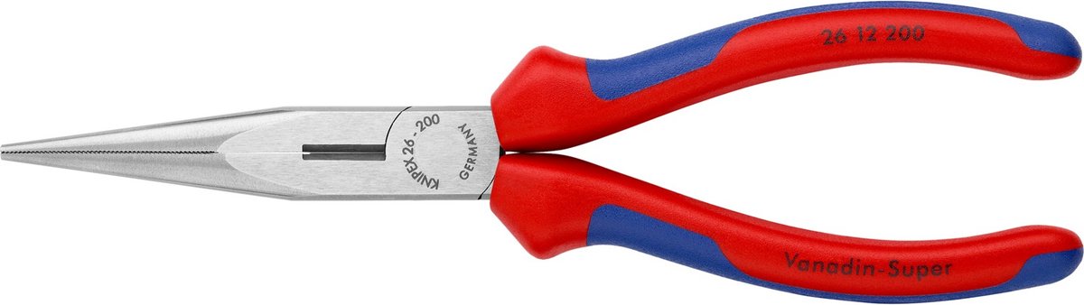 Knipex 26 12 200 Værksted Fladrundtang Lige Vanadium elektrostål 200 mm