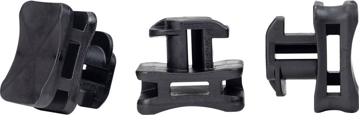 HellermannTyton ACFM4W8PT2.2 Sokkel til kabelbindere Profilskinne 151-03247 Slagsej Sort 25 stk