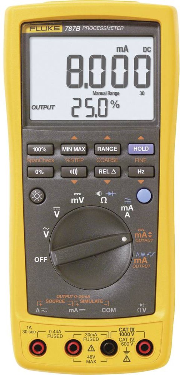Fluke 4777186 Hånd-multimeter digital Proces-strømudledning CAT III 1000 V, CAT IV 600 V Visning (counts): 30000