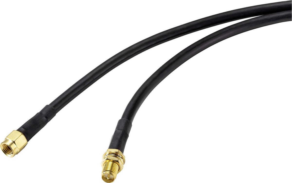 SpeaKa Professional Antenner Forlængerkabel [1x RP-SMA-stik - 1x RP-SMA-tilslutning] 5.00 m Sort
