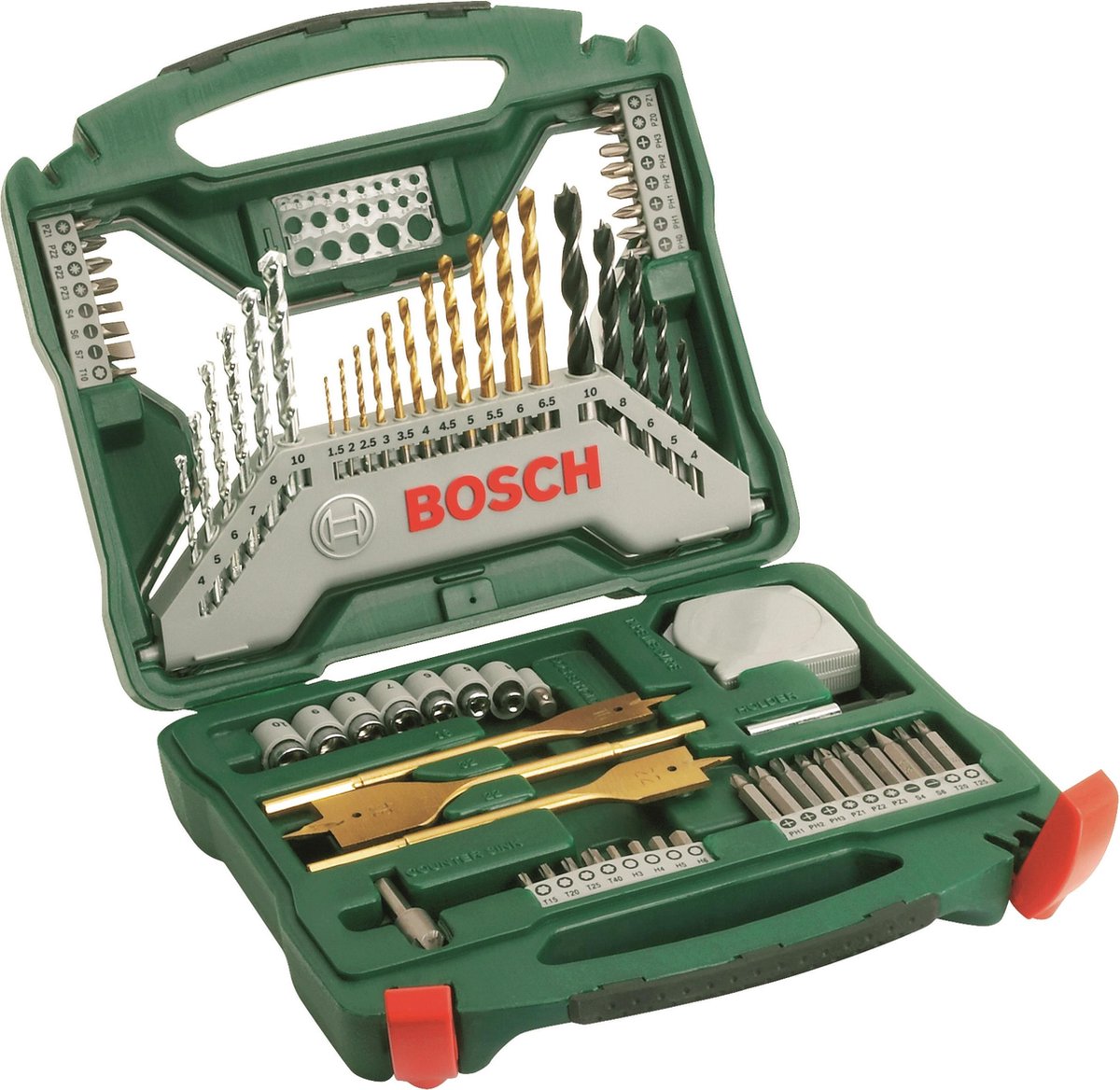 Bosch Accessories 2607019329 X-Line 70 dele Bor- og bit-sortiment Metal, Sten, Beton , Træ, Murværk