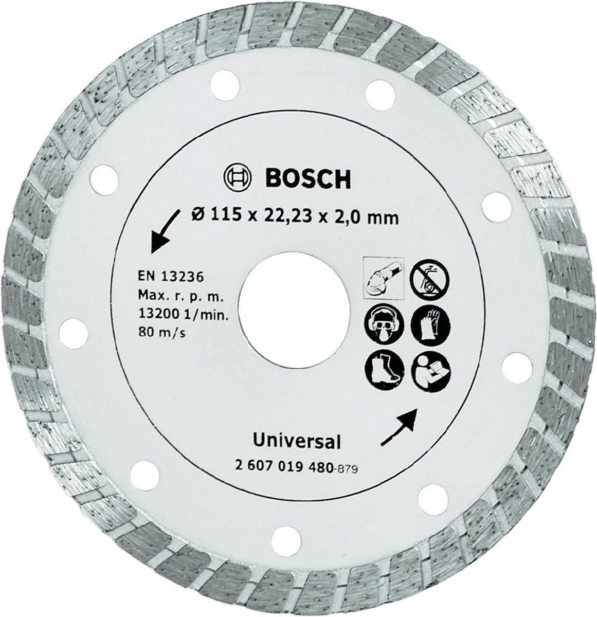 Bosch Accessories 2607019480 2607019480 Diamantskæreskive Diameter 115 mm 1 stk
