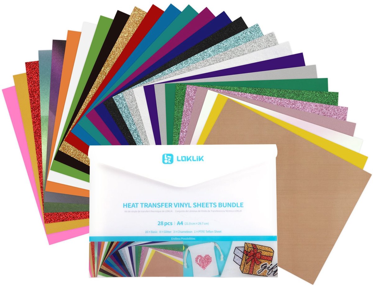 Loklik Heat Transfer Vinyl Material Bundle Designsæt
