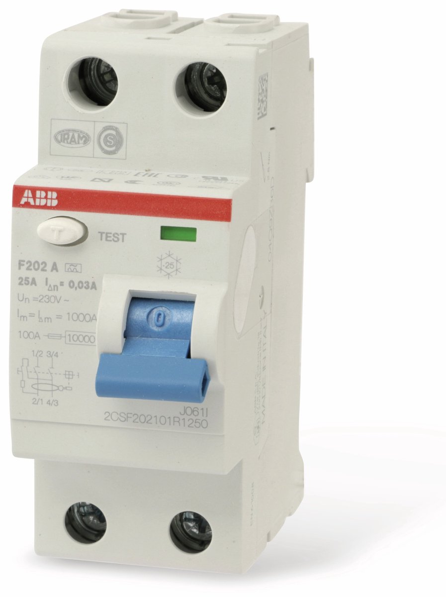 ABB 2CSF202101R1250 FI-sikkerhedsafbryder A 2-polet 25 A 0.03 A 230 V