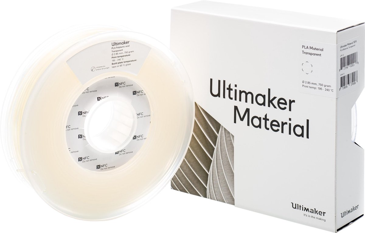 UltiMaker PLA - M0751 Transparent 750 - 211399 Filament PLA-plast 2.85 mm 750 g Transparent 1 stk