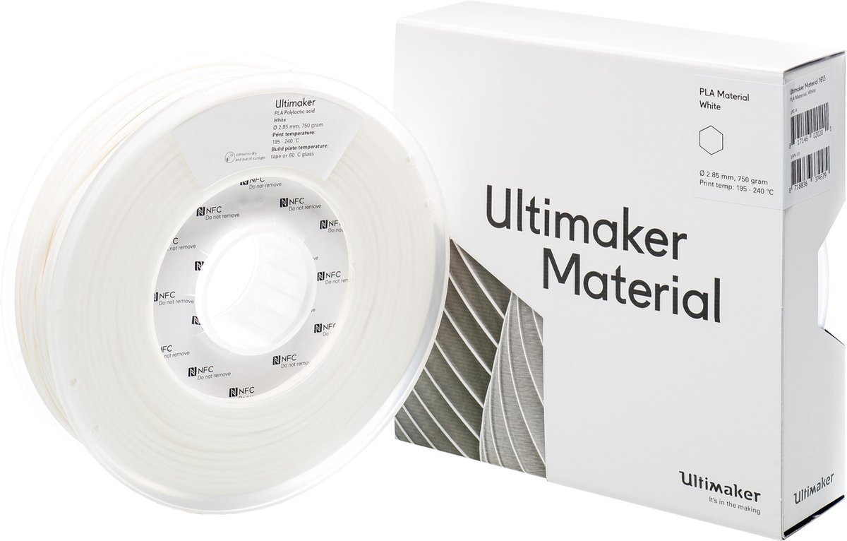 UltiMaker PLA - M0751 White 750 - 211399 Filament PLA-plast 2.85 mm 750 g Hvid 1 stk