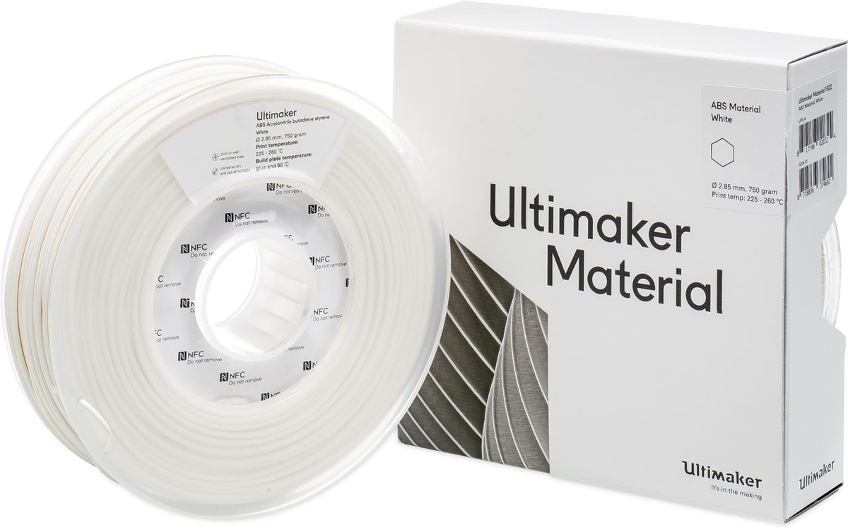UltiMaker ABS - M2560 White 750 - 206127 Filament ABS-plast 2.85 mm 750 g Hvid 1 stk