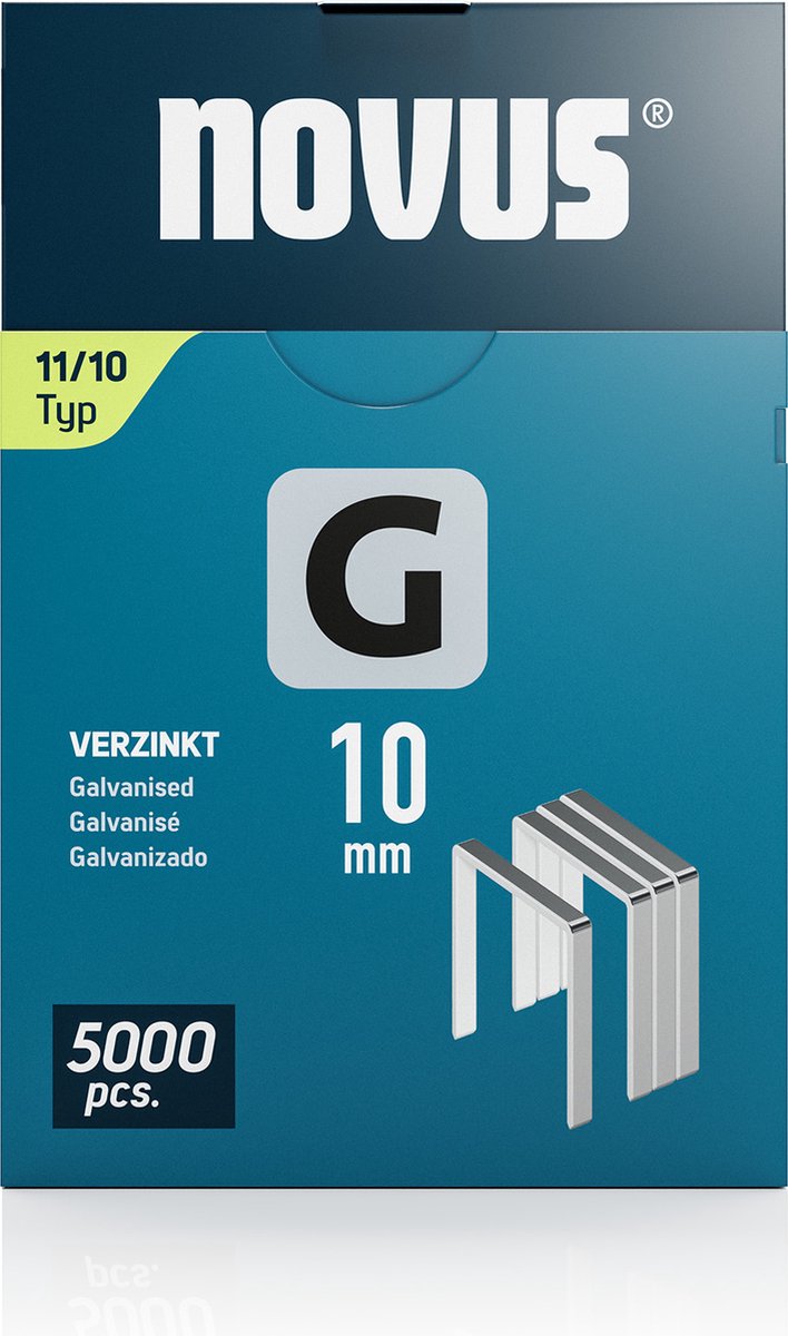 Novus Tools 042-0767 Flad tråd hæfteklammer Type 11 5000 stk Dimensioner (L x B) 10 mm x 10.6 mm