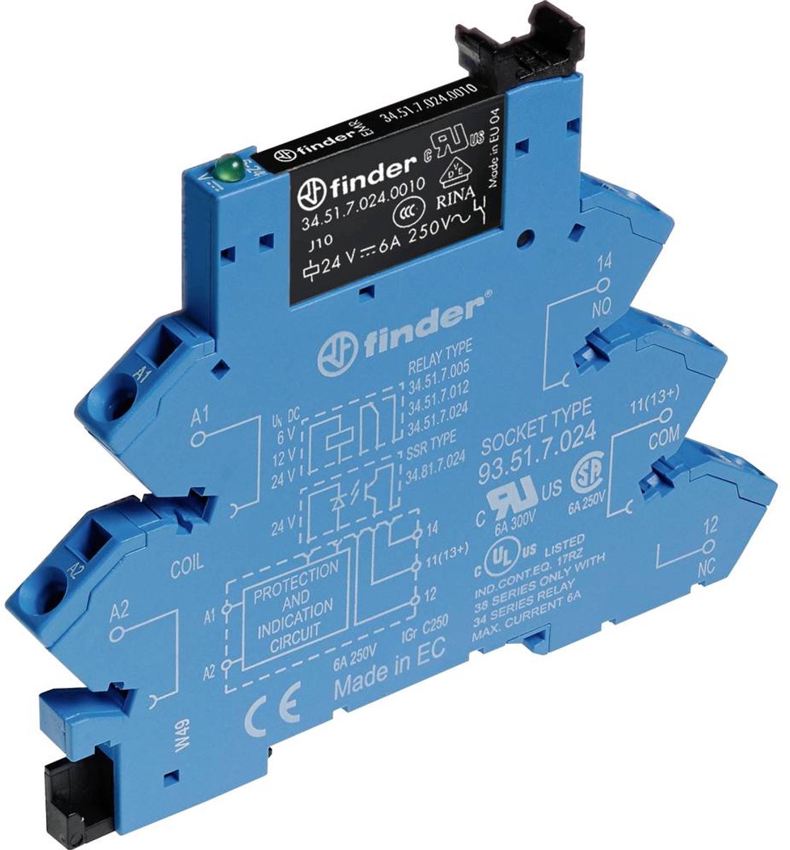 Finder 38.61.3.125.5060 Koblingsrelæ 110 V/AC 6 A 1 x skiftekontakt 1 stk