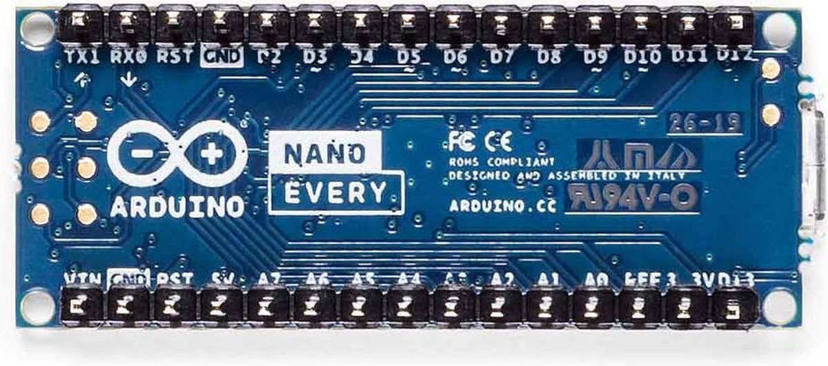 Arduino ABX00033 Board Nano Every with headers Nano Atmel AVR
