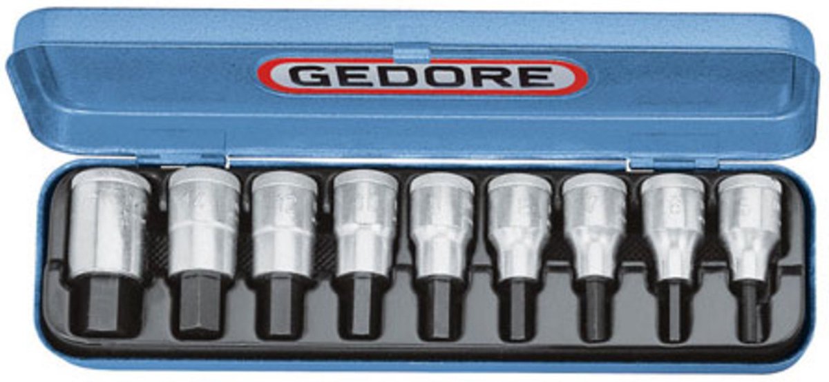 Gedore Topnøgle-bit-sæt 1/2 (12,5 mm) 9 dele 6156250