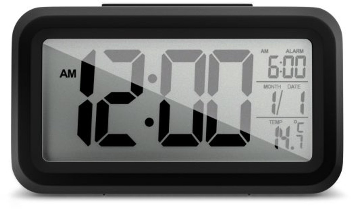 Mebus 42435 Quarz Vækkeur Sort Stort display