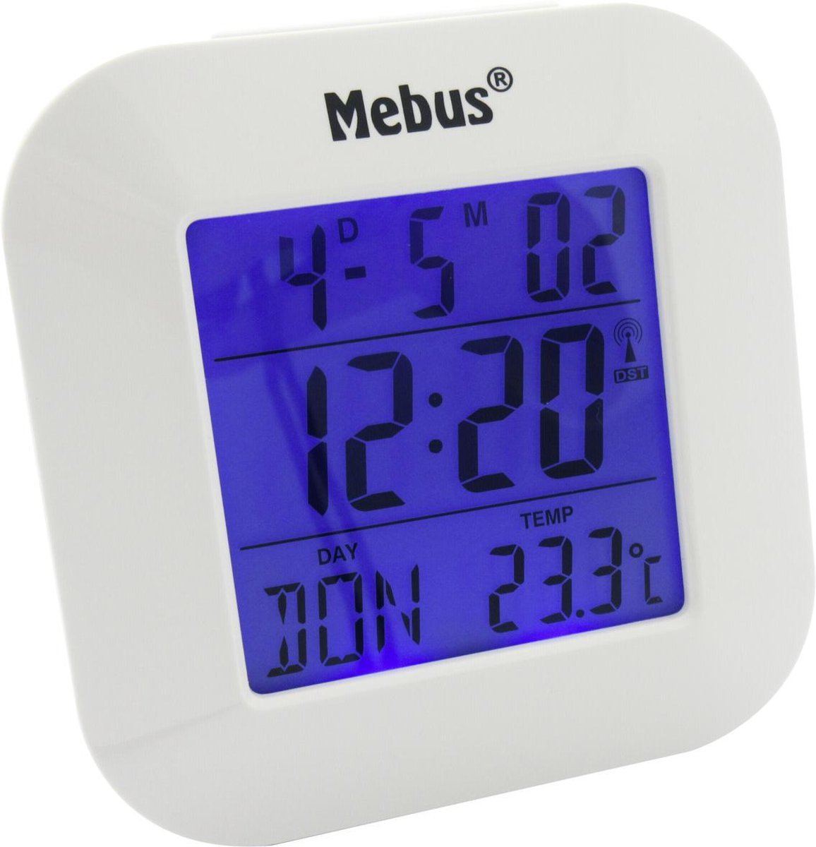 Mebus 51511 Radio Vækkeur Hvid Stort display
