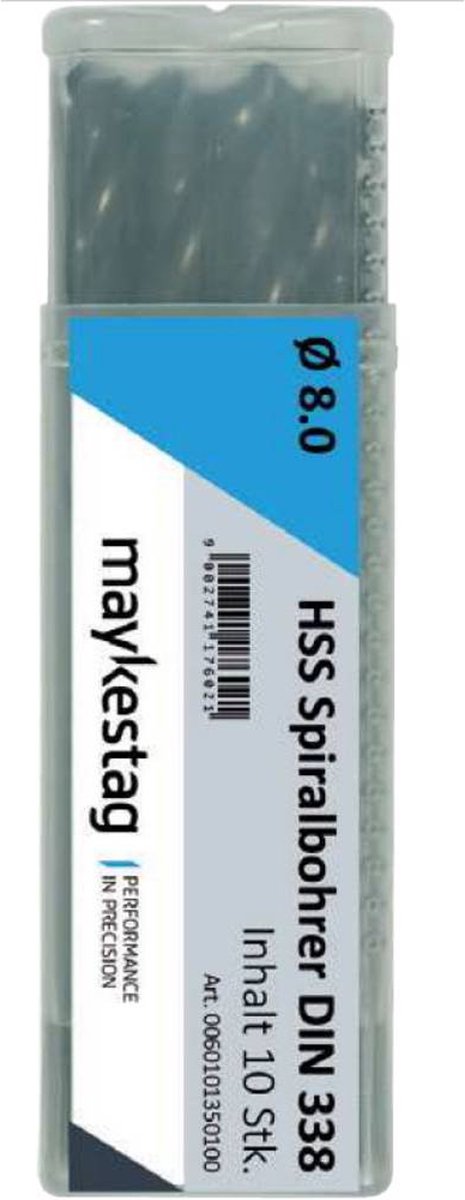 Alpen 0060100080100 HSS Spiralbor 0.8 mm Samlet længde 30 mm DIN 338 10 stk