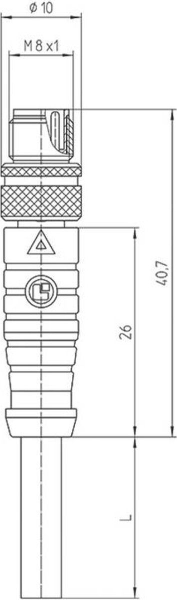 Lutronic 1054 Sensor-, aktuator-stik, M8 Stik, lige 2.00 m Pol-tal (RJ): 4 1 stk