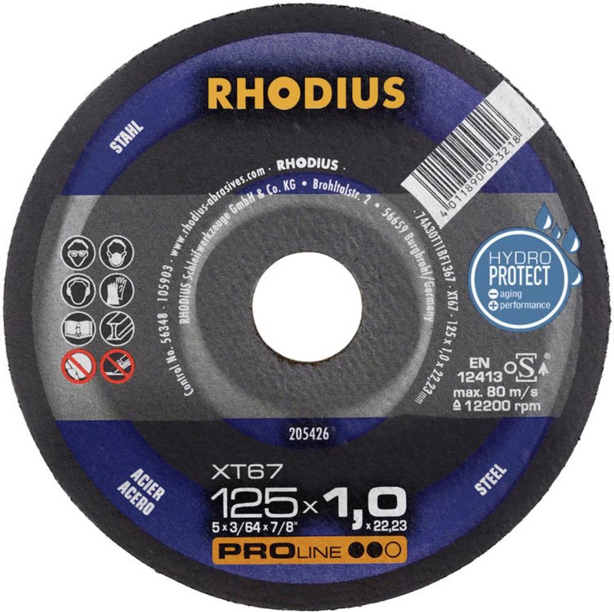 Rhodius XT67 205710 Skæreskive lige 180 mm 22.23 mm 1 stk