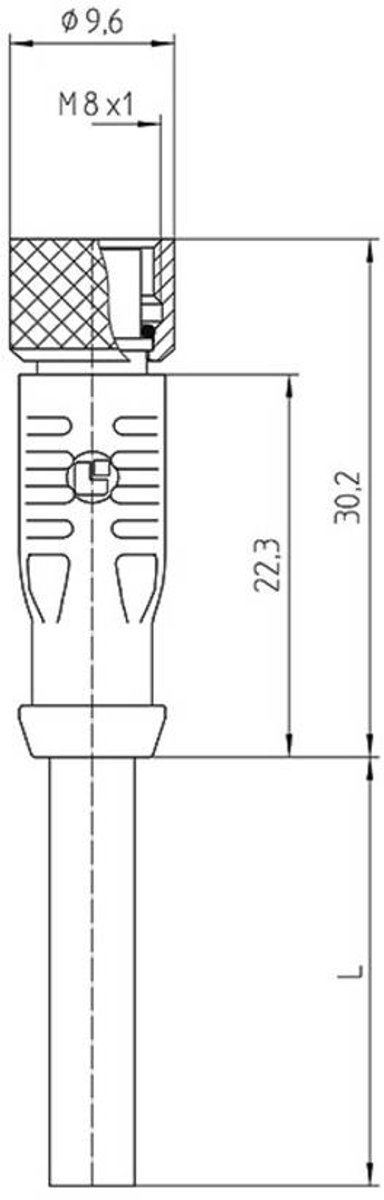 Lutronic 1030 Sensor-, aktuator-stik, M8 Kobling, lige 2.00 m Pol-tal (RJ): 4 1 stk
