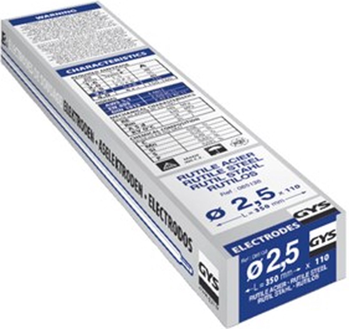 GYS Svejseelektroder 110 stk (Ø x L) 2.5 mm x 350 mm 80 A (max.)