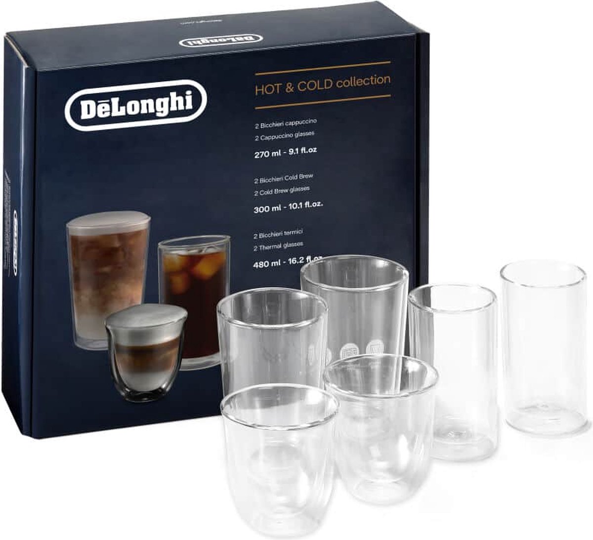 DeLonghi Set von Gläsern Hot&Cold Collection AS00004620 DLSC326