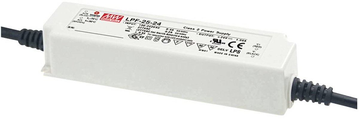 MEAN WELL LPF-25D-36 LED-drivere, LED-transformator Konstant spænding, Konstant strøm 25.2 W 0.7 A 19.8 - 36 V/DC Kan dæmpes, PFC-koblingskreds,
