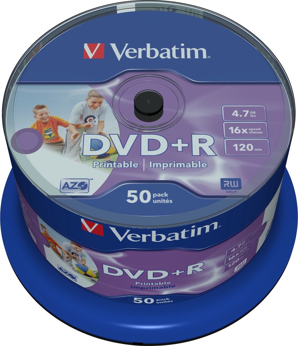Verbatim 43512 DVD+R disc 4.7 GB 50 stk Spindel Kan forsynes med print