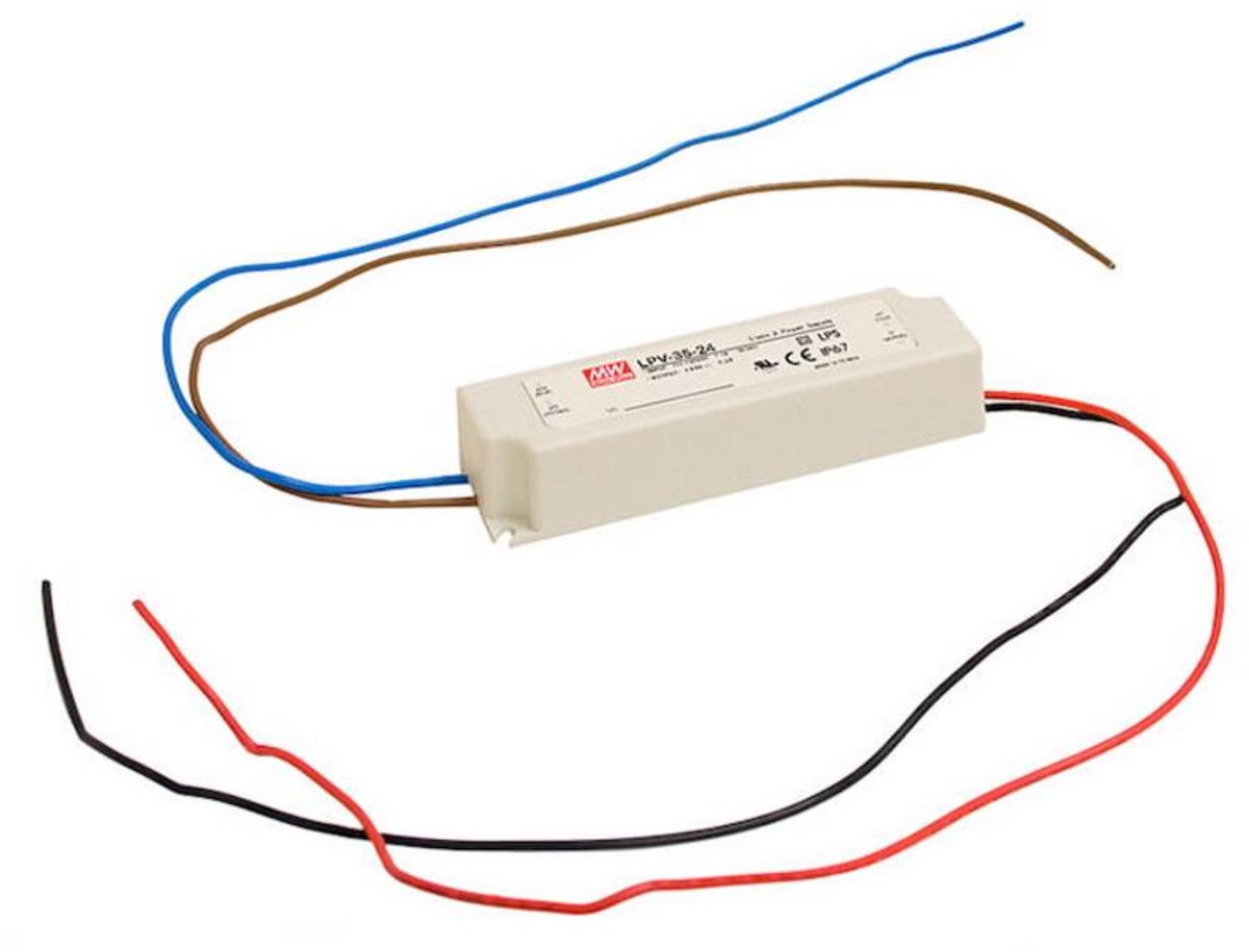 MEAN WELL LPV-35-36 LED-transformator Konstant spænding 36 W 0 - 1 A 36 V/DC Kan ikke lysdæmpes!, Overbelastningsbeskyttelse 1 stk