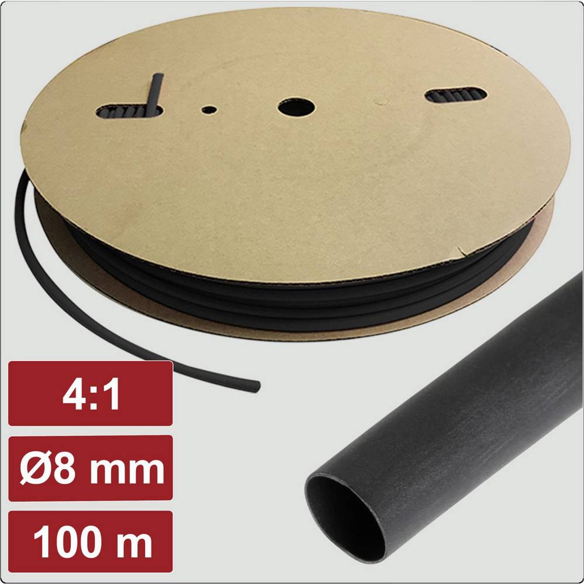 Electronic Garage EG25CA108 Krympeslange med lim Sort 8 mm 2 mm Krympningshastighed:4:1 100 m