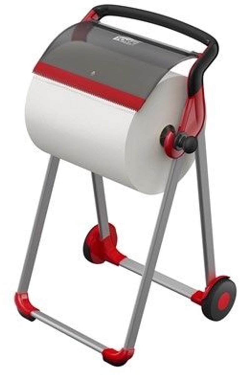 TORK 652008 Tork Performance - Rollenhalter - Kunststoff Gulvholder til tørrepapir Plastic, Stål Sort, Rød 1 stk