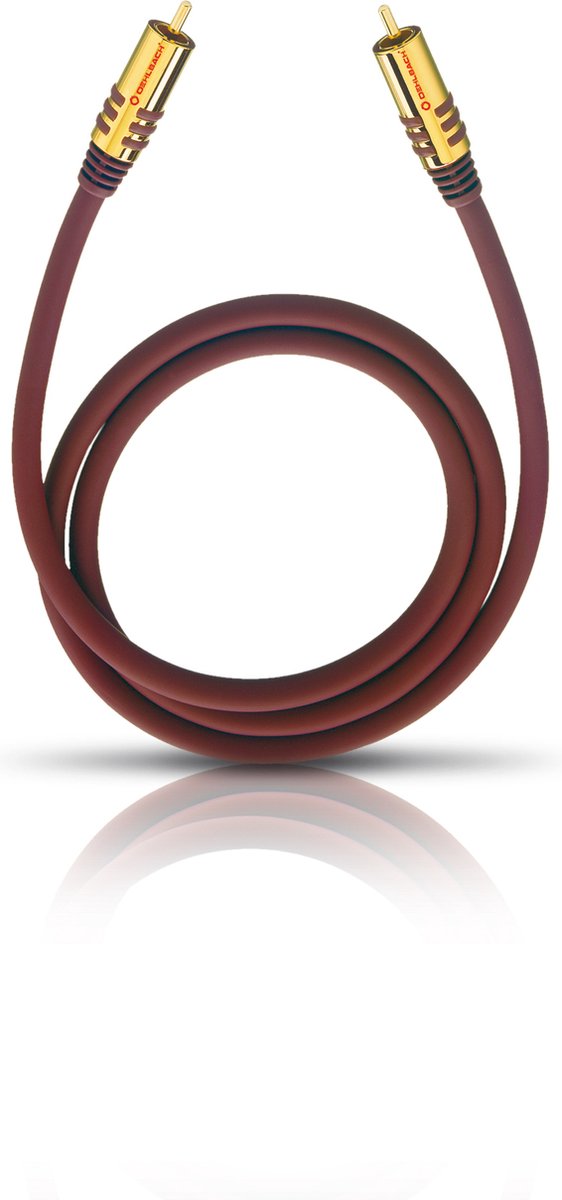 Phono Audio Tilslutningskabel [1x Cinch-stik - 1x Cinch-stik] 1.00 m Bordeaux forgyldte stik Oehlbach NF Sub