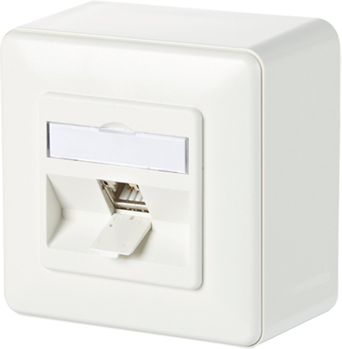 Metz Connect 130B11D10002-E Netværksstikdåse Overflademonteret CAT 6A 1 porte Klar hvid
